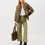 Etnik Çiçek Desenli Kapitone Ceket