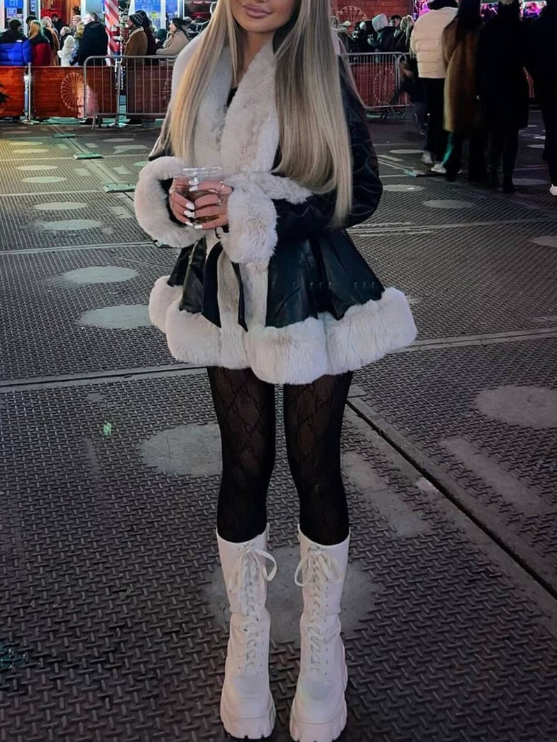 Freya Kuşaklı Kürk Mont