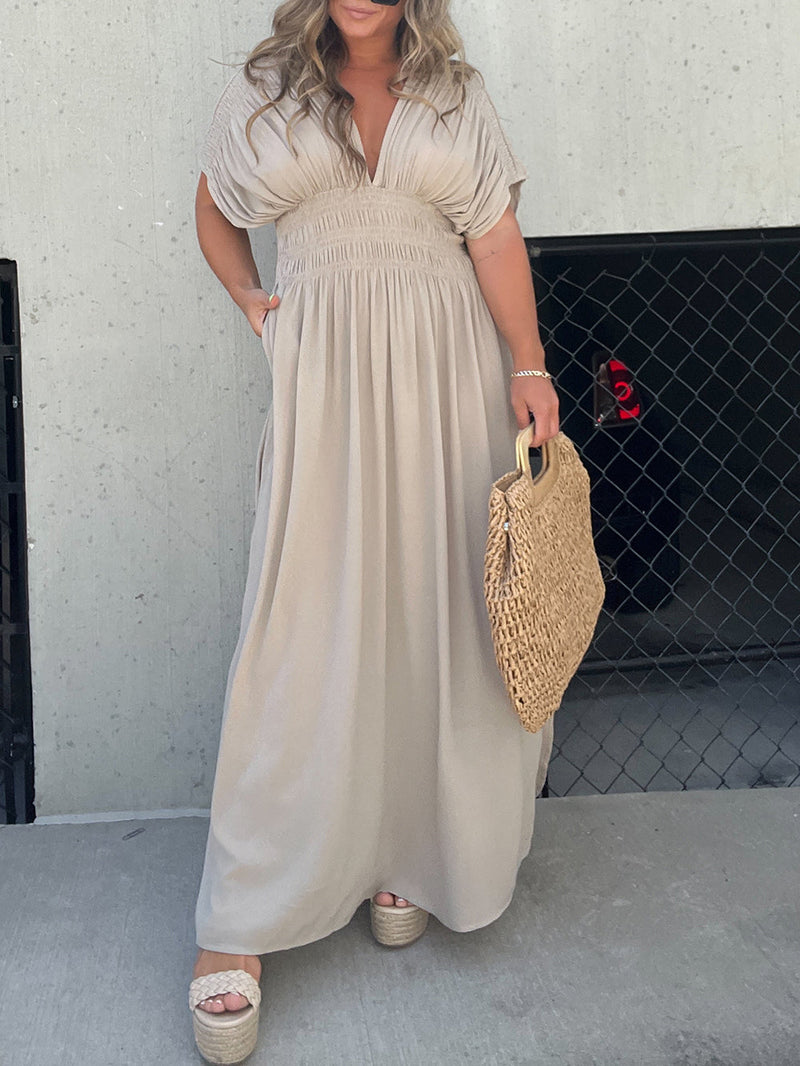 Siyah Kırık Kalpli Uzun Elbise