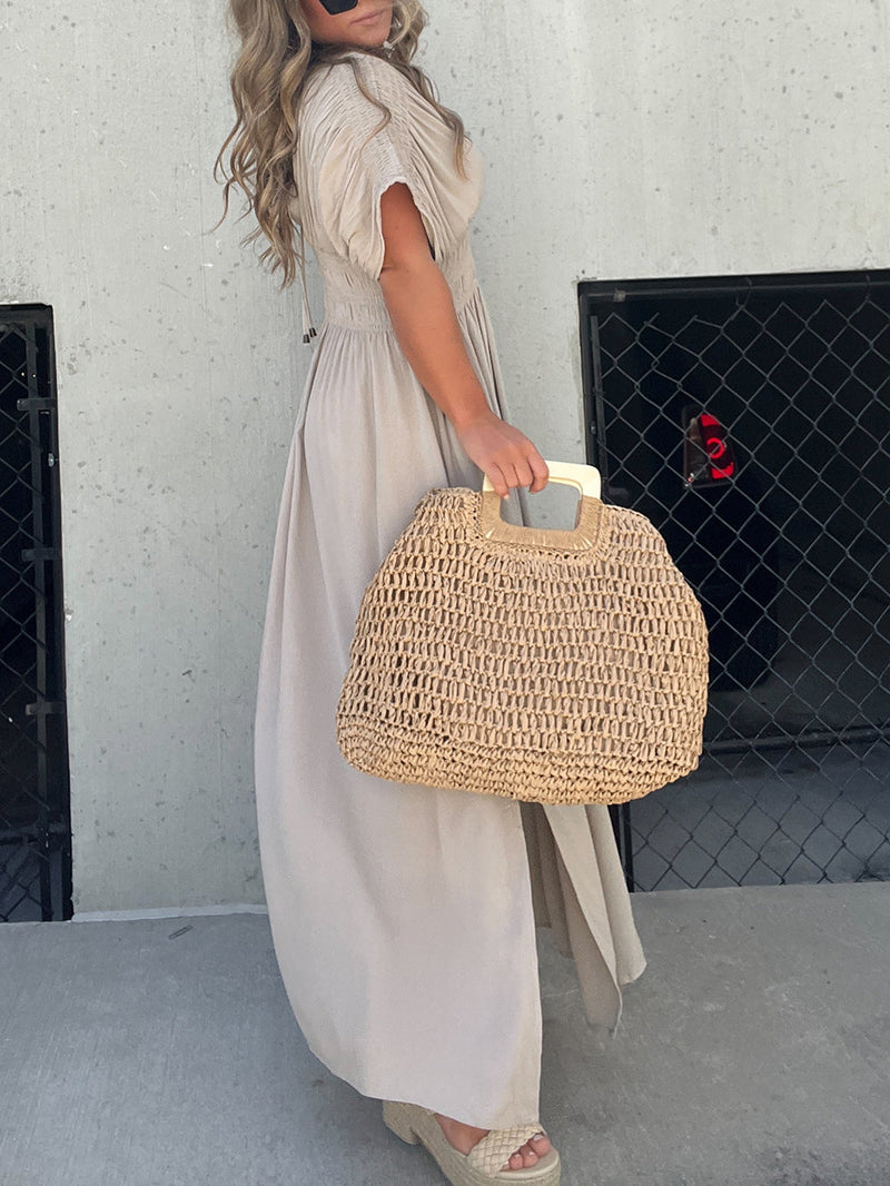 Siyah Kırık Kalpli Uzun Elbise