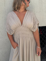 Siyah Kırık Kalpli Uzun Elbise