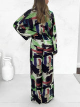 Yaz Tatili Desenli Beli Lastikli Cepli Takım