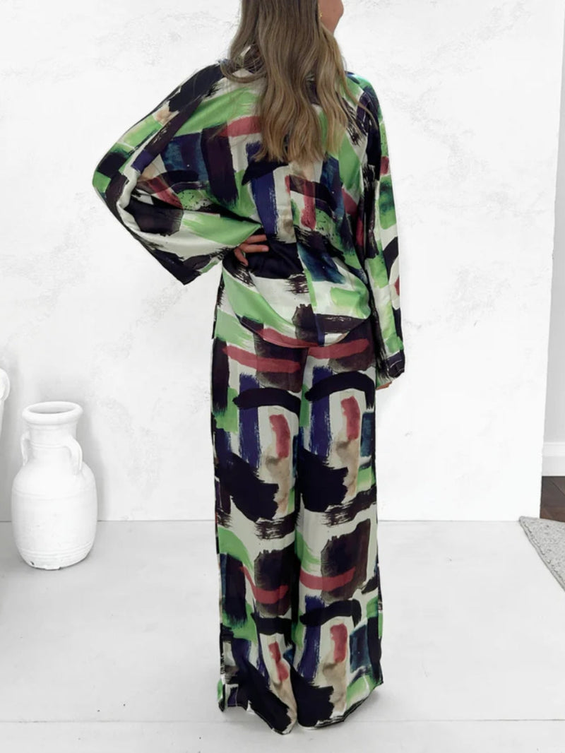 Yaz Tatili Desenli Beli Lastikli Cepli Takım