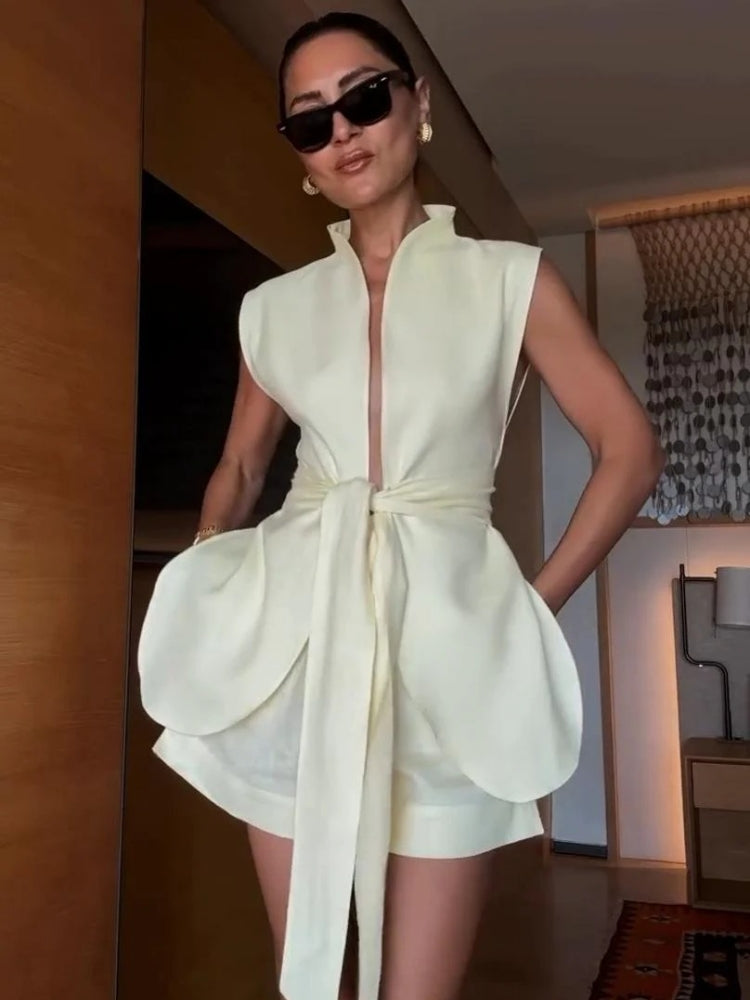 Bağımsızlık Günü Payet Şort Gevşek Günlük Şort Takımı