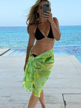Lime Swirl Mini Dress Whit Sarong