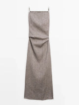Linen-Blend Flowing Maxi Dress