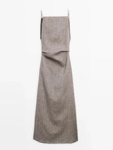 Linen-Blend Flowing Maxi Dress