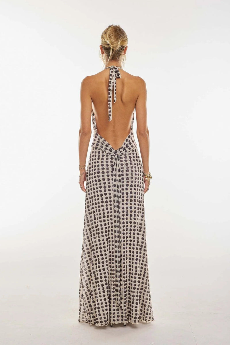 Camoni Polka Dot Diary Maxi Dress