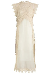 Woven Hollow Organza Maxi Dress