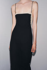 Crochet Combo Backless Cami Dress