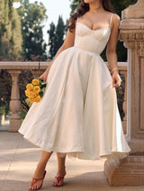 Beyaz Tül Midi Elbise