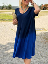 Batik Degrade Flare Elbise