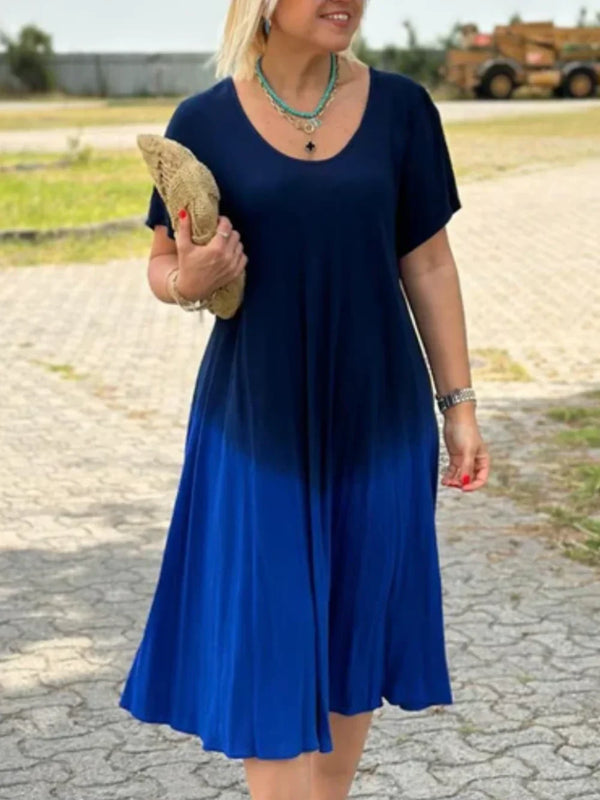 Batik Degrade Flare Elbise