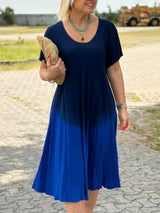 Batik Degrade Flare Elbise