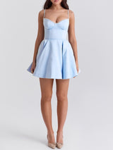 Cinderella Mavi Tül Mini Elbise