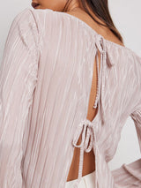 Arkadan Bağlamalı Uzun Kollu Üst