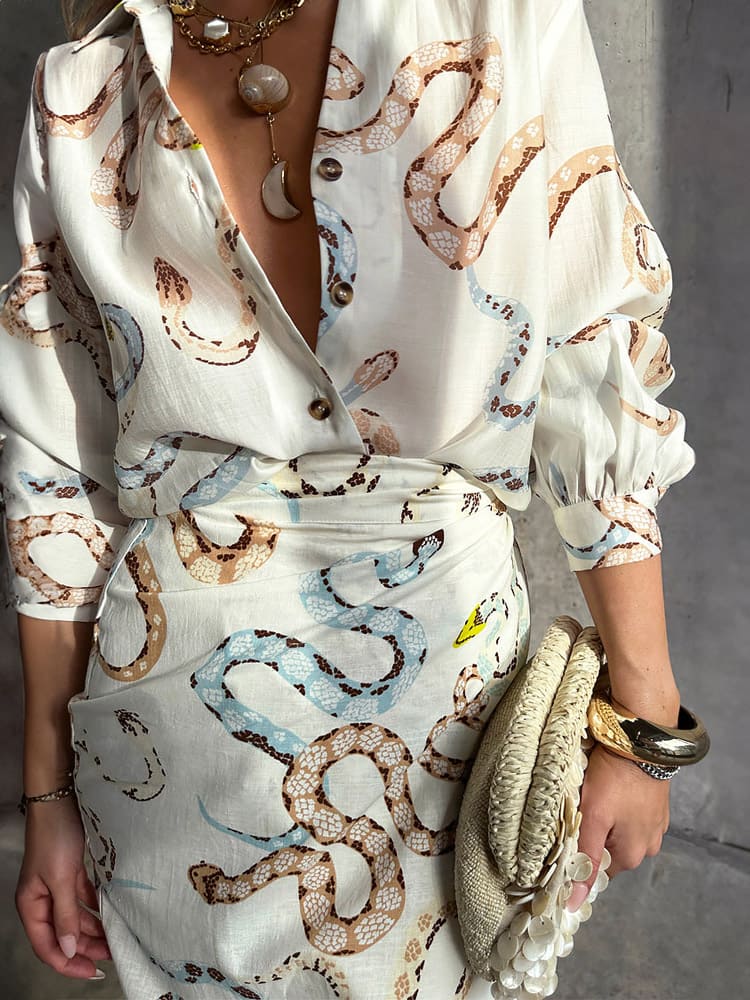 Fabrizia Bluz ve Etek Takım