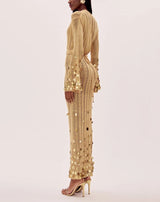 Dolly Gold Knit Maxi Dress