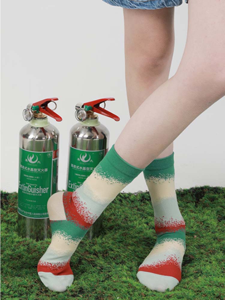 Renkli Degrade Temalı Pamuklu Çorap