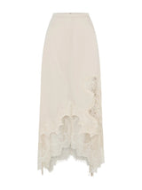 Lace Trimmed Satin Halter Maxi Skirt Set