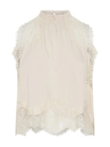 Lace Trimmed Satin Halter Maxi Skirt Set