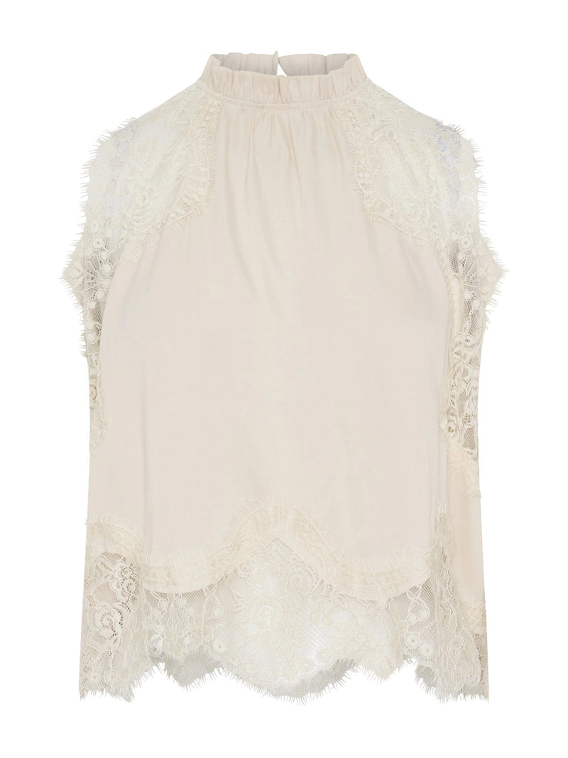 Lace Trimmed Satin Halter Maxi Skirt Set