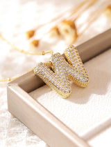 Pavé Kabarcık Harfli Monogram Kolye